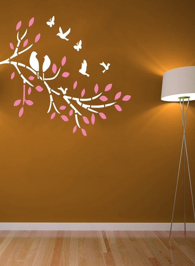 ARandNJ مجموعة قوالب ARandNJ للرسم على الجدران (عبوة واحدة، المقاس: 16 × 24 بوصة) - تصميم طائر محلق مع أغصان - تصميم قابل لإعادة الاستخدام، مناسب لغرف النوم، غرف الأطفال، غرف المعيشة، الاستوديوهات، والمكاتب - Image 4
